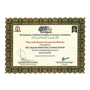 44th Export Awards Certificate